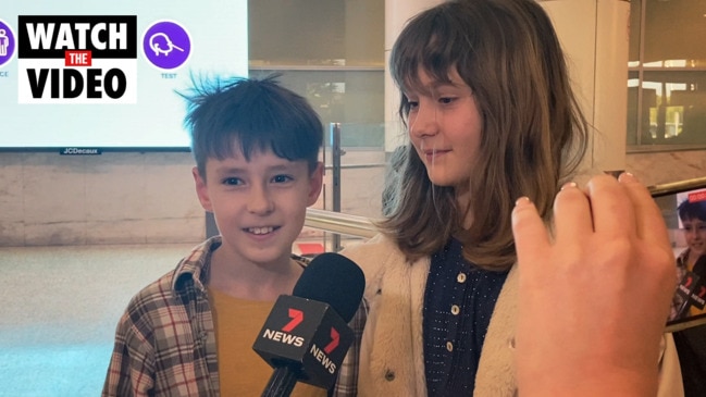 Ukrainian siblings 9-year-old Kyrylo and 12-year old Anastasiia reunited