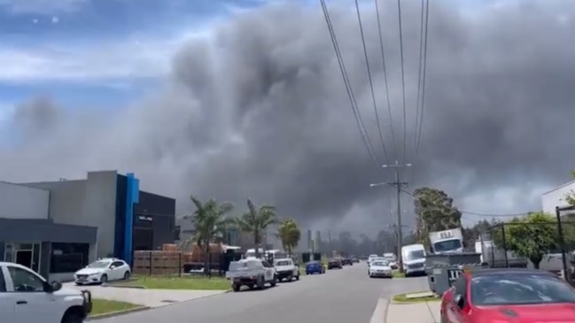 Factory fire in Dandenong South