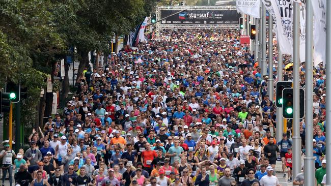 Marathon runners begin this year’s City to Surf. Picture: Bohdan Warchomij