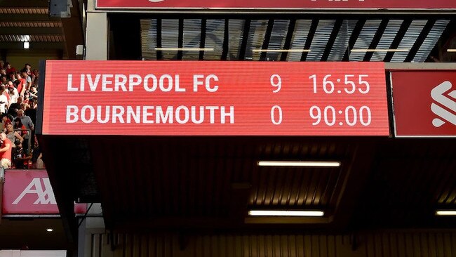 The scoreboard was no joke at Anfield.