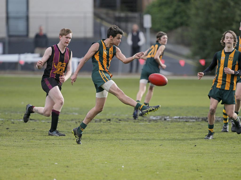 Hutchins 2nd XVIII versus St Patricks in the Sports Association of Independent Schools Australian Rules grand final. Picture. PATRICK GEE