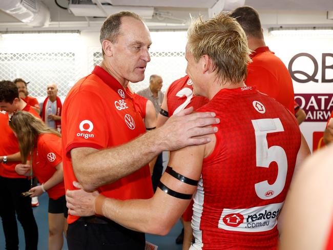 Heeney had one of the best games of his career against the Dees and Longmire is hopeful for more of the same. Picture: Michael Willson/AFL Photos via Getty Images