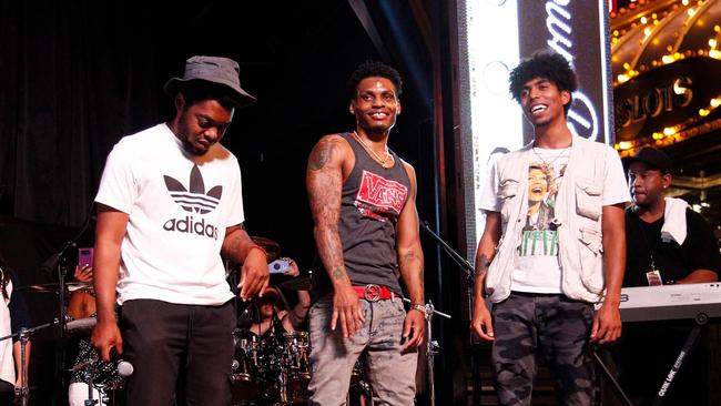 Darius Ivey, Artis Ivey III and Milan Ivey on stage at the Fremont Street Experience Labor Day Weekend Concerts in 2019. Picture: JA/Everett Collection/Alamy Live News