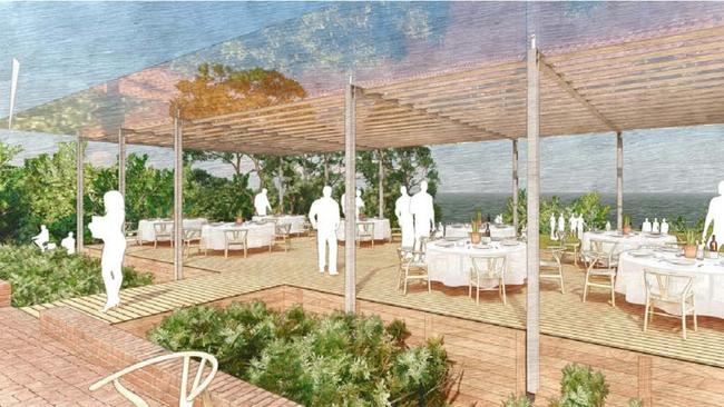 A concept image of new dining areas as part of the masterplan.