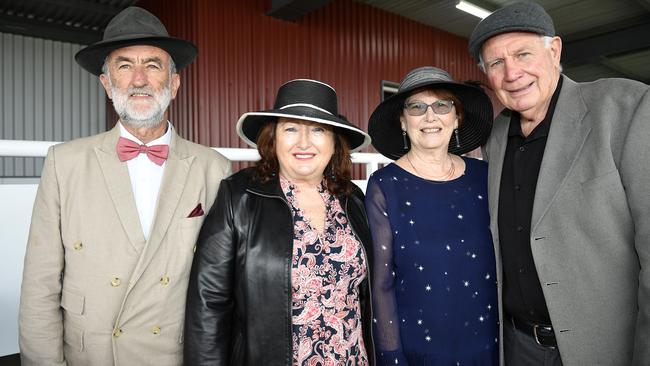 The Ladbrokes 2024 Moe Cup is held at Moe Horse Racing Club, Moe Victoria, Friday 18th October 2024. Racegoers Colin, Annette, Julie, Keith enjoying the races.Picture: Andrew Batsch