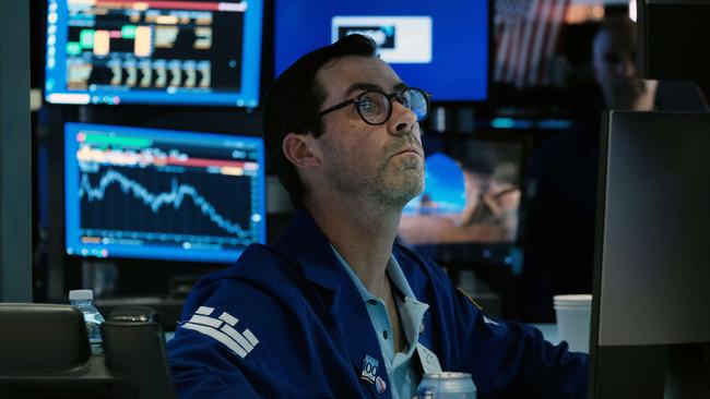 A trader on the floor of the New York Stock Exchange. Picture: Getty Images