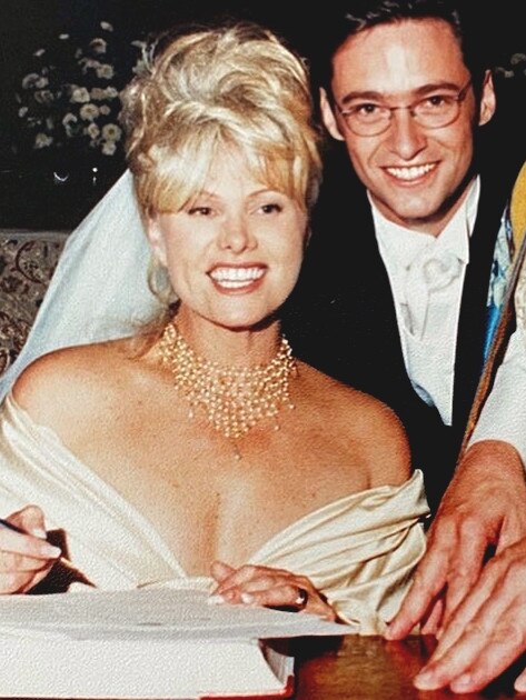 Jackman and Furness on their wedding day in 1996. Picture: Instagram