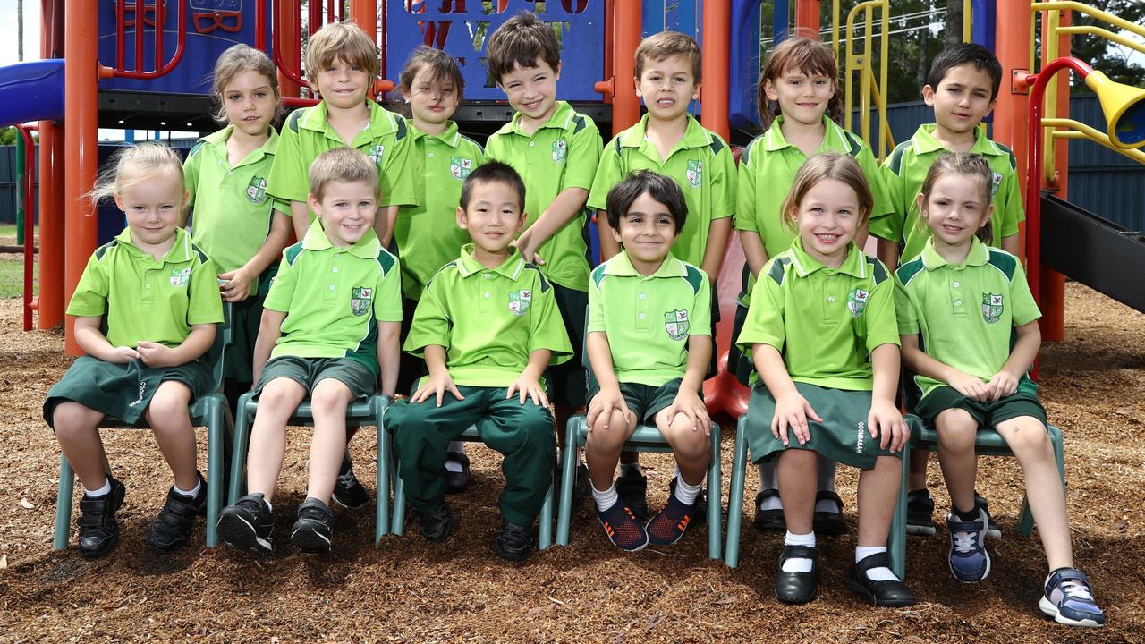 Coombabah Prep D. Front Row: Emersyn Eastwood, Levi Mansbridge, Yuanzai Wu, Abdullah Mirza, Lilah Hinz, Grace Campbell. Back Row: Marlo-Nevaeh Hall, Max Pearce, Harper O'Connor-Hati, Hunter Sallaway, Jordan Ward, Ava Lugg, Vito Minatti. Photograph: Jason O'Brien