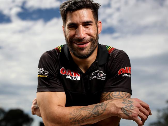 **EMBARGO WARNING MUST CHECK WITH DT SPORT/ PIC DESK NIC GIBSON BEFORE USE ** Portrait of James Tamou of the Penrith Panthers before the final round and ahead of the NRL Finals. Picture. Phil Hillyard