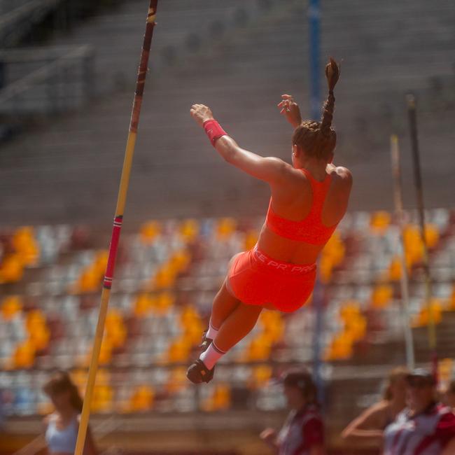 Action from the Queensland Athletics track and field championships at QSAC on Saturday March 15, 2025. Picture: Stephen Archer.