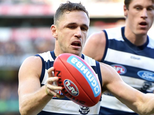 AFL. Geelong Cats vs. Hawthorn (MCG). Joel Selwood. Picture: Jake Nowakowski