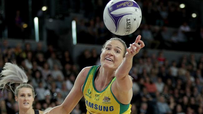 Caitlin Bassett was among the stars to slam Super Netball’s decision. Picture: AAP