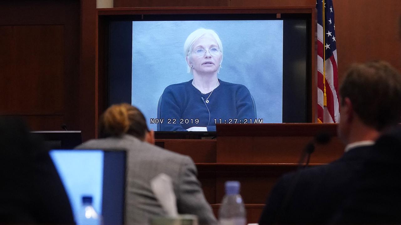 Actress Ellen Barkin’s deposition was played for the jury on Thursday, May 19. Picture: Shawn Thew/AFP