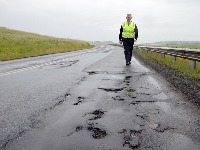 Australia’s worst road is the Glenelg Highway between Coleraine and Casterton, according to Trotters Coaches director Des Trotter (pictured). Picture: Karla Northcott