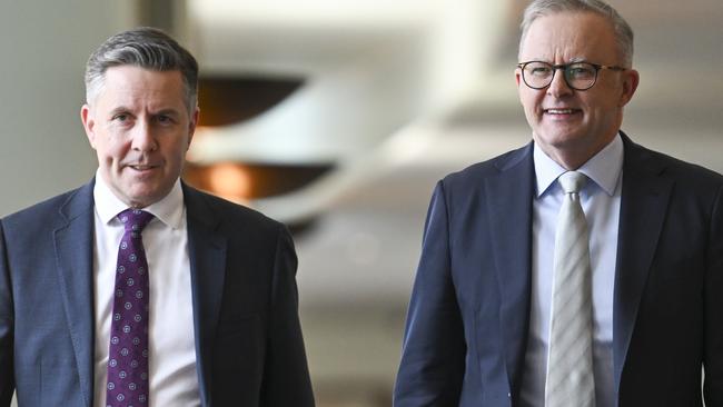 Prime Minister Anthony Albanese and Minister for Health and Aged Care Mark Butler. Picture: NewsWire / Martin Ollman