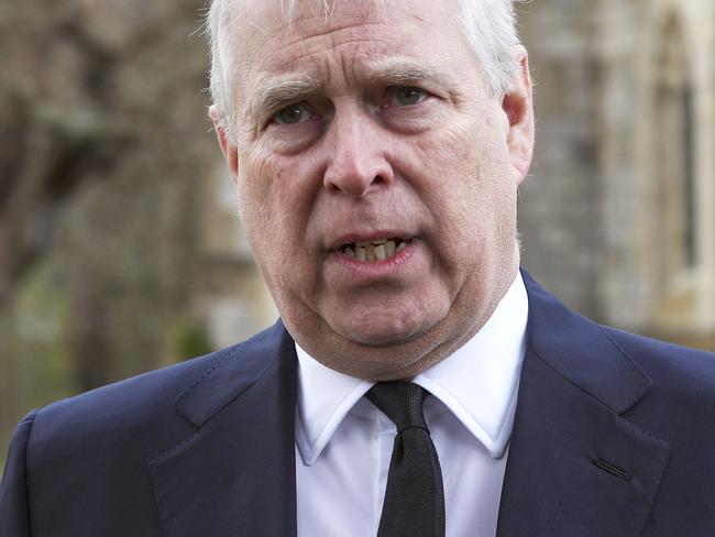 WINDSOR, ENGLAND - APRIL 11: Prince Andrew, Duke of York, attends the Sunday Service at the Royal Chapel of All Saints, Windsor, following the announcement on Friday April 9th of the death of Prince Philip, Duke of Edinburgh, at the age of 99, on April 11, 2021 in Windsor, England. (Photo by Steve Parsons - WPA Pool/Getty Images)