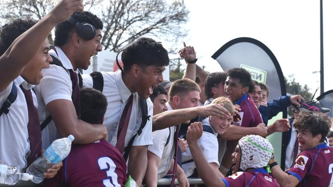 Wavell players and fans celebrate their semifinal late winner against Keebra Park.