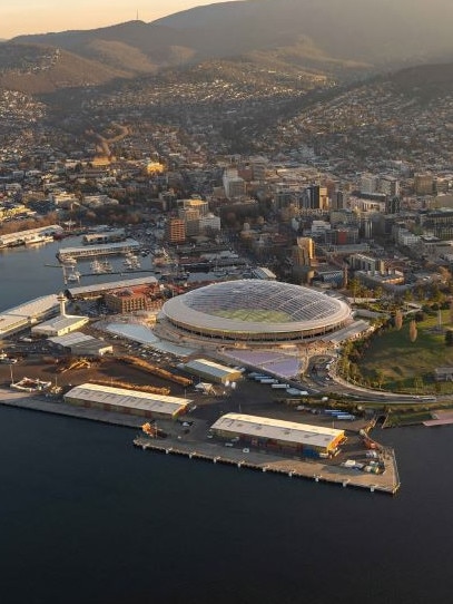 Hobart's proposed AFL stadium at Macquarie Point. Picture: Macquarie Point Development Corporation