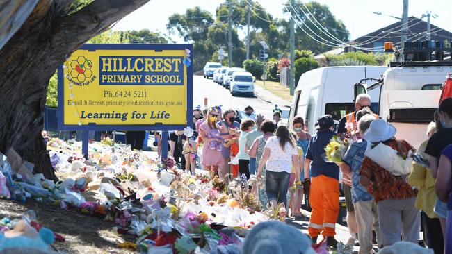 Memorial site at Hillcrest Primary School. The site was packed up to be preserved. Picture: Brodie Weeding/pool