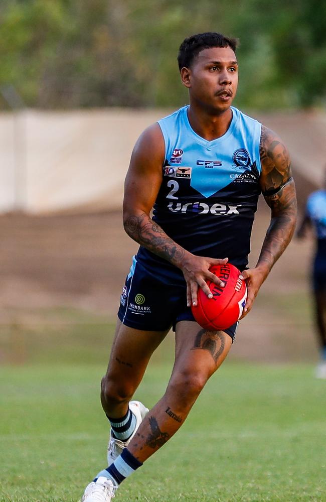 Nick Yarran has been in great form since joining the Darwin Buffaloes in the 2023-24 NTFL season. Picture: Celina Whan / AFLNT Media