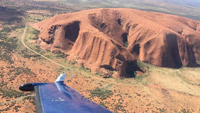 Northern Territory Emergency Service, along with rangers from Parks Australia and police from Yulara and Mutitjulu rescued three men after they became stranded in a crevasse at Uluru. Picture: NTPFES