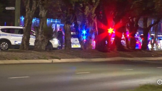 A police officer who was stabbed during the arrest. is recovering in hospital. Picture: 7NEWS