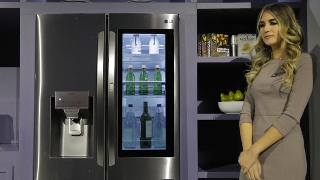 LG shows off its InstaView ThinQ refrigerator in Las Vegas. Picture: AP