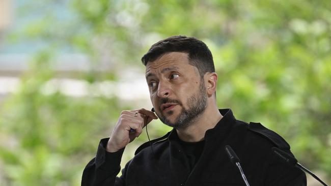 Ukrainian President Volodymyr Zelensky attends a press conference after a meeting of European leaders in Kyiv at the weekend. Picture: AFP