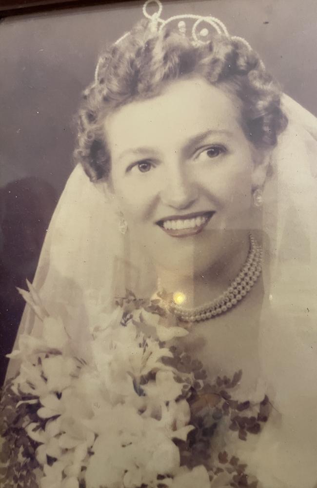 Betty Jenner after on her wedding day December 18, 1954.