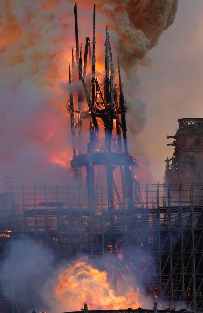 Tour guides who work inside the Notre Dame every day have spoken of their heartbreak watching the cathedral go up in flames. Picture: Geoffroy Van Der Hasselt / AFP.