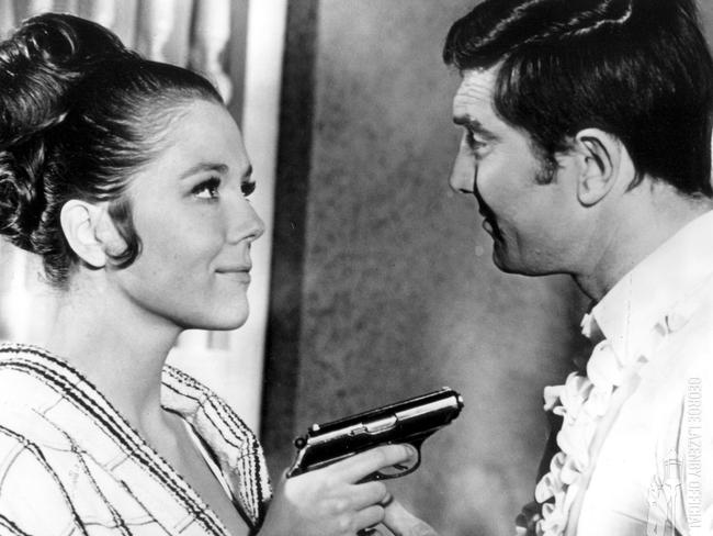 Diana Rigg and Australian George Lazenby in a scene from the Bond film On Her Majesty's Secret Service. Picture: Supplied