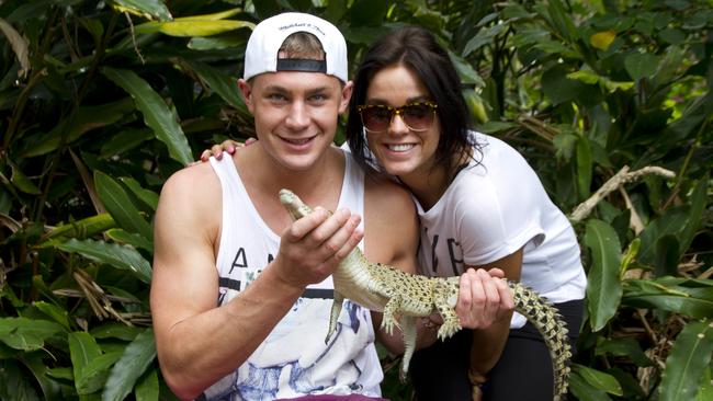 Geordie Shore's Vicky Pattison and Scott Timlin at Currumbin Wildlife Sanctuary. 2013. Later that night things would be looking very different. Pic supplied by CWS.