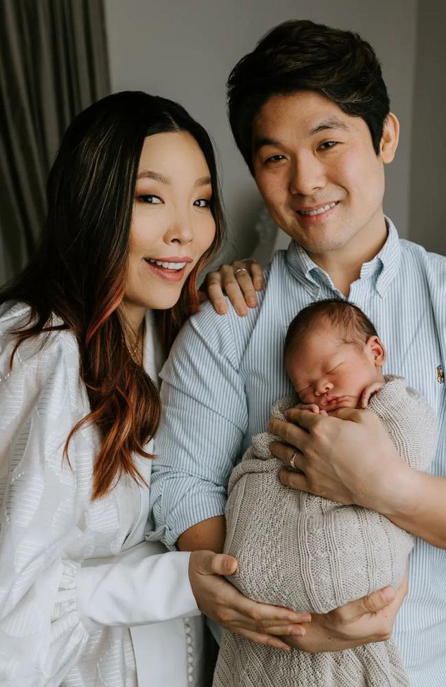 Singer Dami Im with husband Noah and her son Harrison Kim.