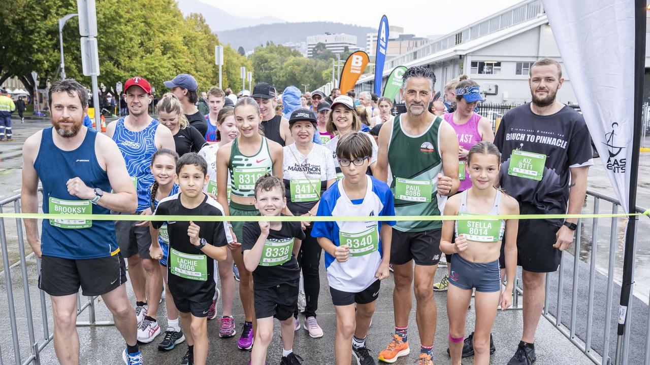 HOBART AIRPORT MARATHON 2024 5km start line. Picture: Caroline Tan