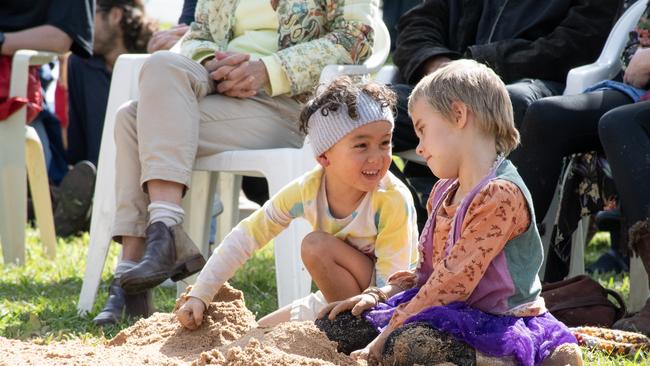 Kids and elders at the Nimbin Aquarius 50 Festival. Picture: Kaz Child's.