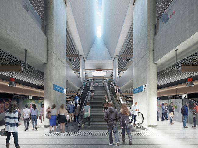 Inside the new North Melbourne station.