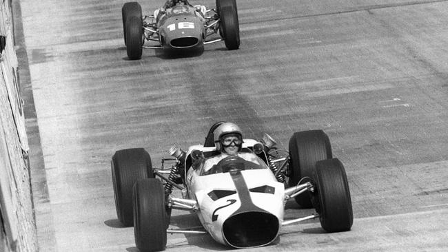 Bruce McLaren in his McLaren-Ford M2B, the first Formula 1 car he built. It made its racing debut in the 1966 Monaco Grand Prix, lasting 10 laps. (Photo by Bernard Cahier/Getty Images)
