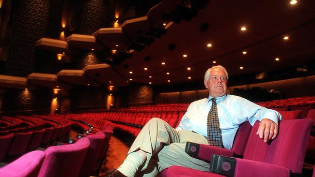 SA architect John Morphett inside Adelaide Festival Centre building which he designed. Picture: Advertiser Library