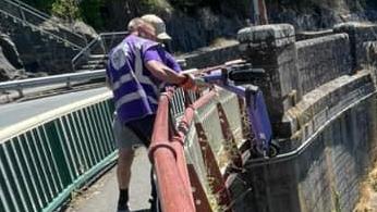 Beam rangers fishing e-scooters out the Tamar River from Kings Bridge. Picture: Facebook