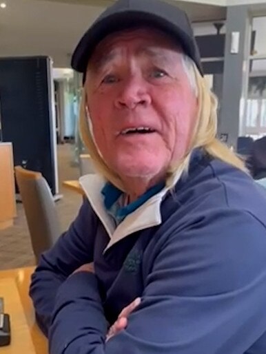 A male member presented at the 13th Beach Golf Links reception desk in a dress and wig. Picture: Supplied