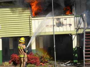 Firefighters respond to the blaze in Warwick East State School.