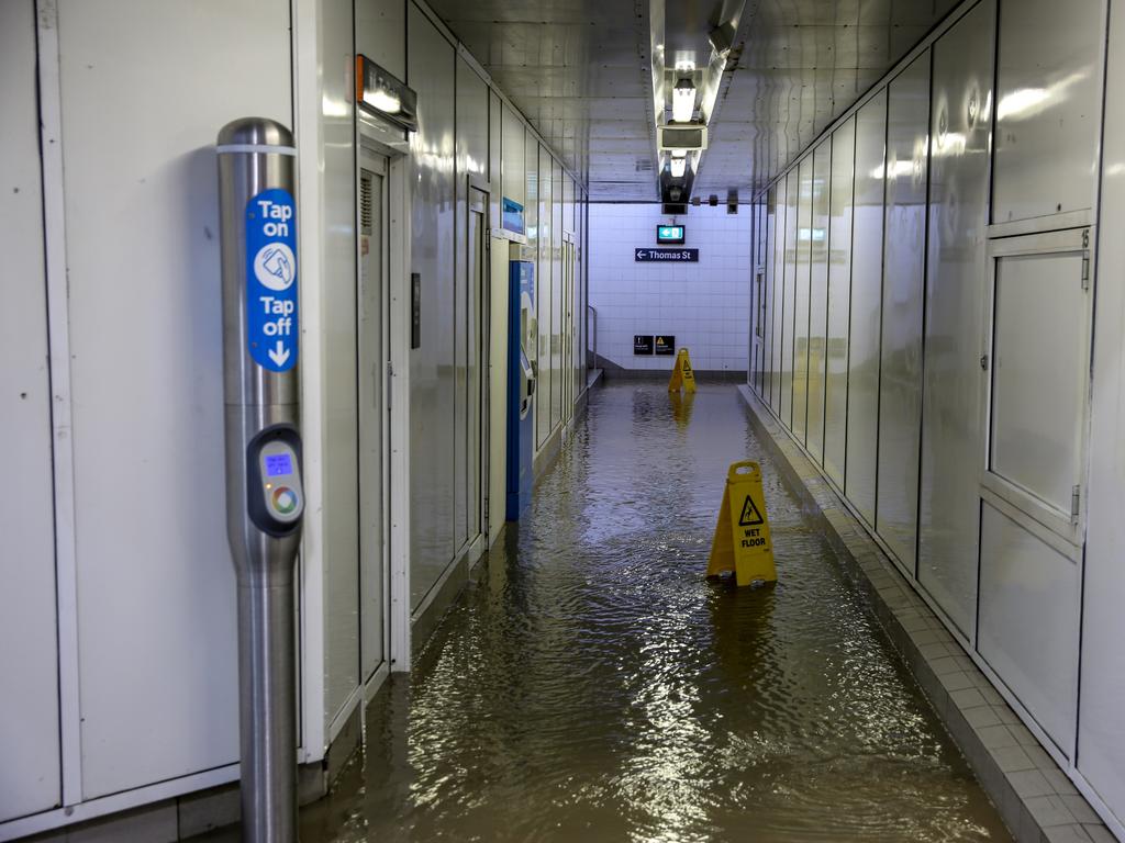 Lewisham station was under water. Picture: Nicholas Eagar