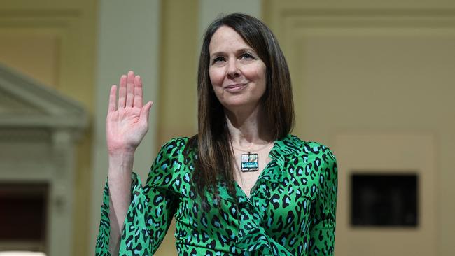 Jen Easterly, Director of the Homeland Security Department's Cybersecurity and Infrastructure Security Agency, testifies during a Congressional full committee hearing on the "The CCP Cyber Threat to the American Homeland and National Security".