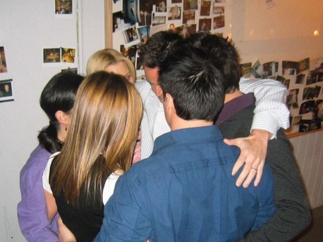 The star shared an image of the Friends cast in a group hug. Picture: Instagram