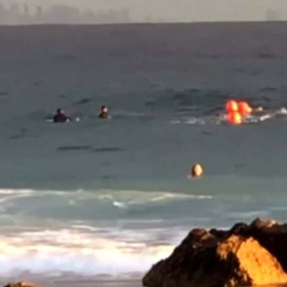 Rescuers working to free the humpback. Picture: Laura Slogrove