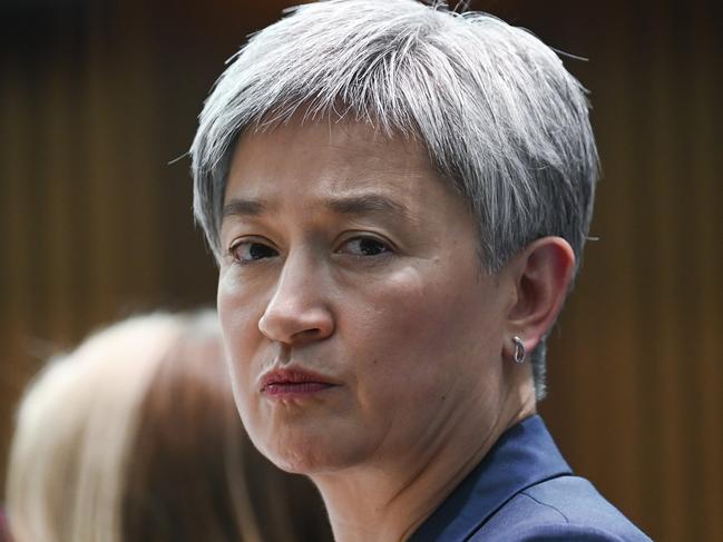 CANBERRA, AUSTRALIA, NewsWire Photos. OCTOBER 26, 2023: Foreign Affairs Minister Penny Wong appears before Senate estimates at Parliament House in Canberra. Picture: NCA NewsWire / Martin Ollman