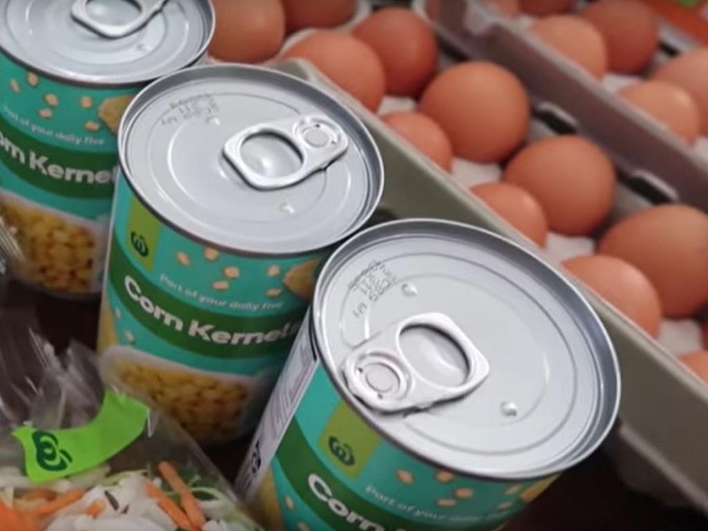 Six dozen eggs were also bought for the family of 18. Picture: YouTube/The Bonell Family