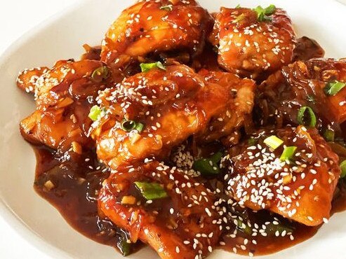 Sticky Honolulu chicken.