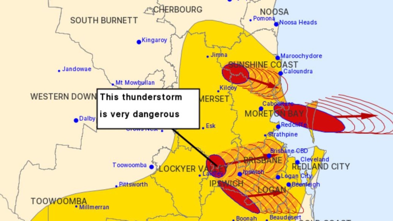 Severe weather warning for Sunshine Coast. Picture: BOM