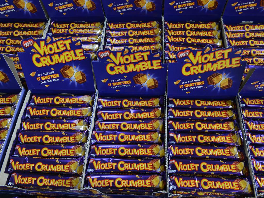 Violet Crumble chocolate bars have been on the shelves since 1913. Picture: AAP Image/Brenton Edwards